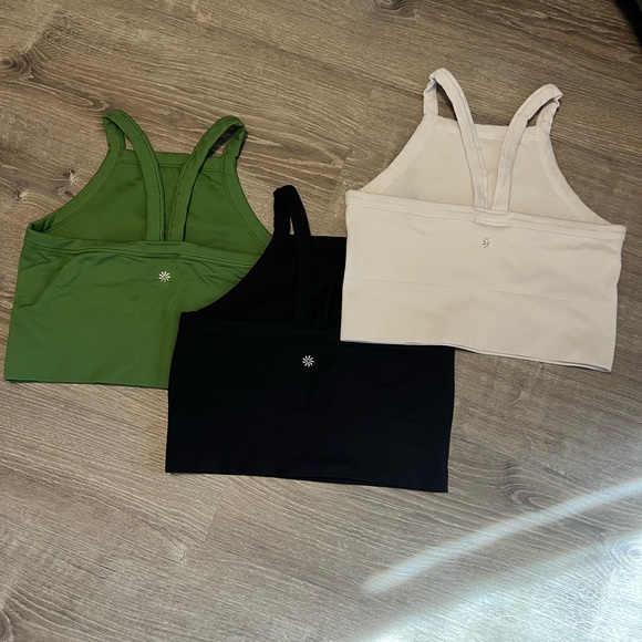 Athleta Green, black and white sports bras - Picture 2 of 2